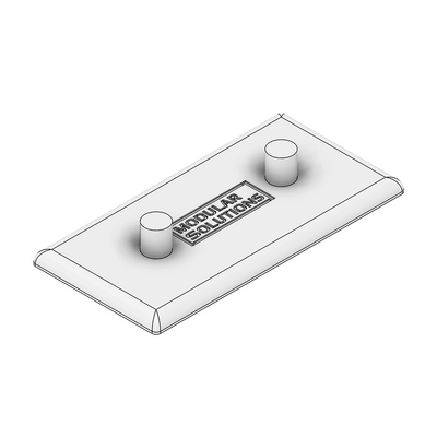 60-205-2 MODULAR SOLUTIONS POLYAMIDE END CAP<BR>30MM X 60MM LIGHT GRAY